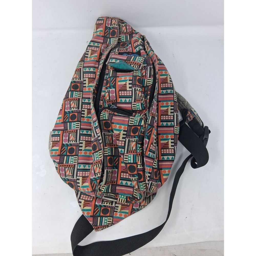 KAVU Rope Sling Bag Colorful Geometric Pattern. K - Picture 10 of 11